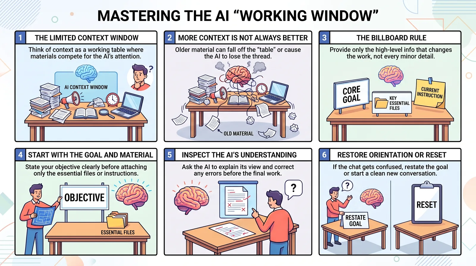 Course guide to managing the working window