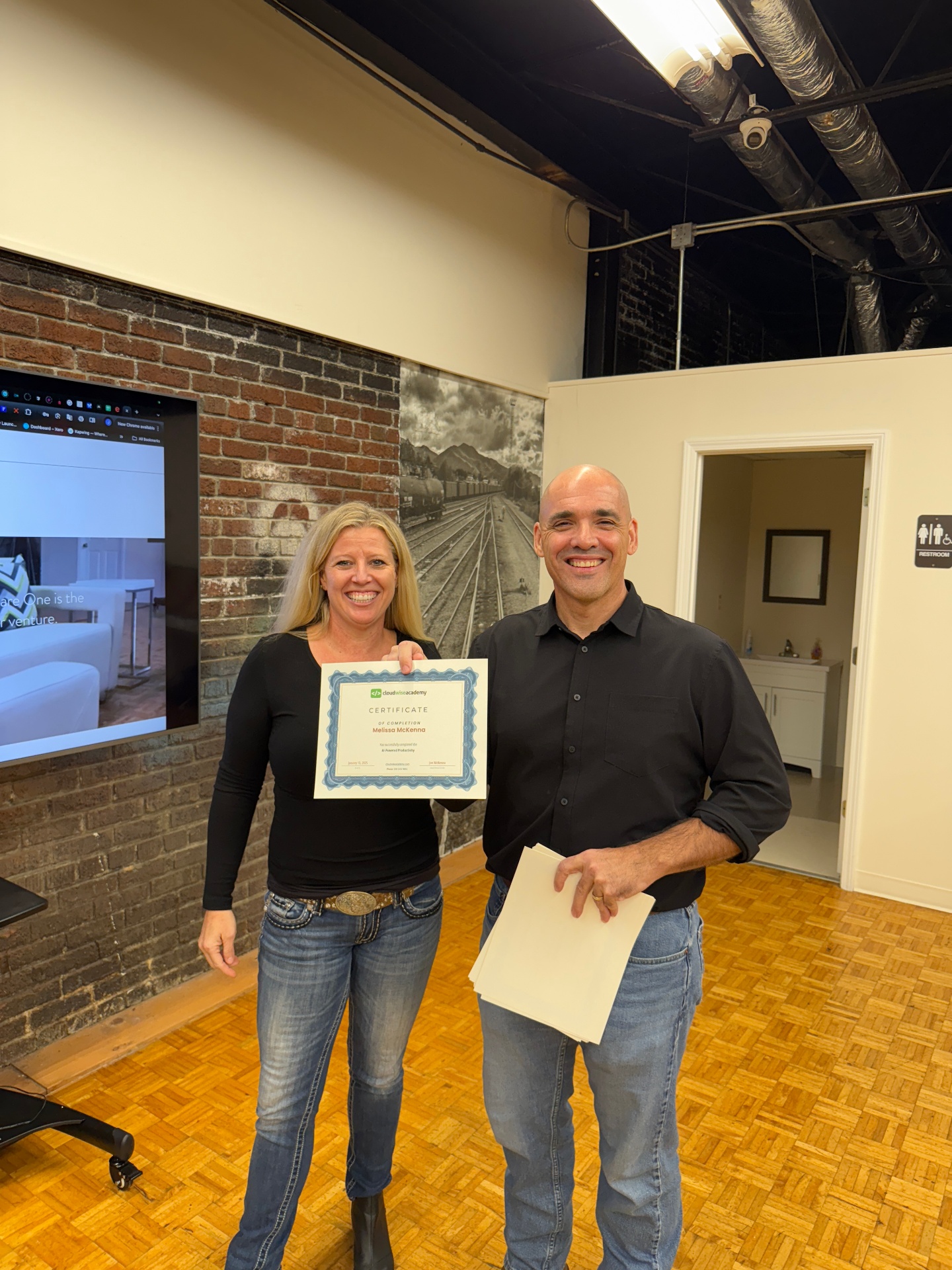 Graduate receiving certificate