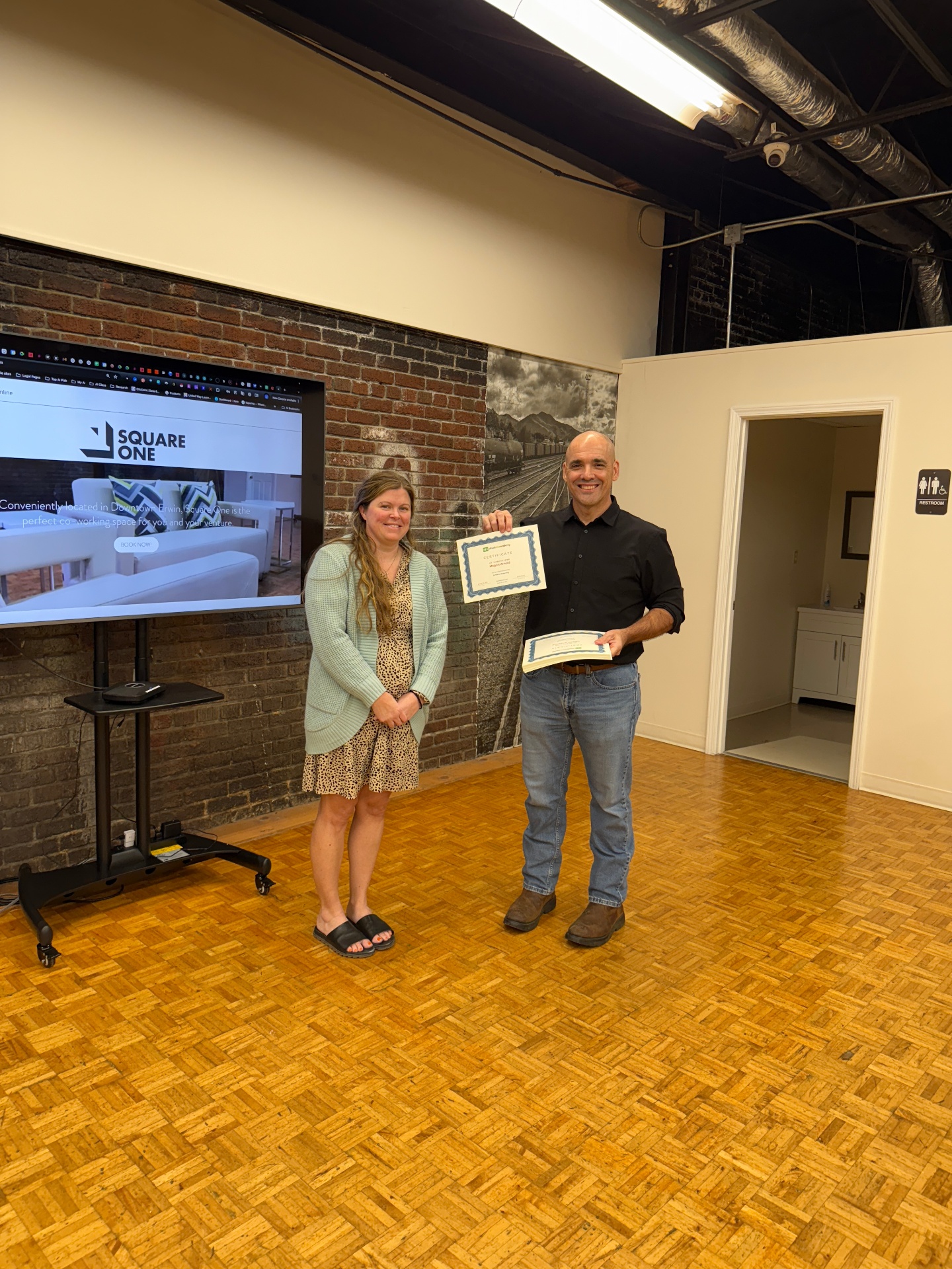 Graduate receiving certificate