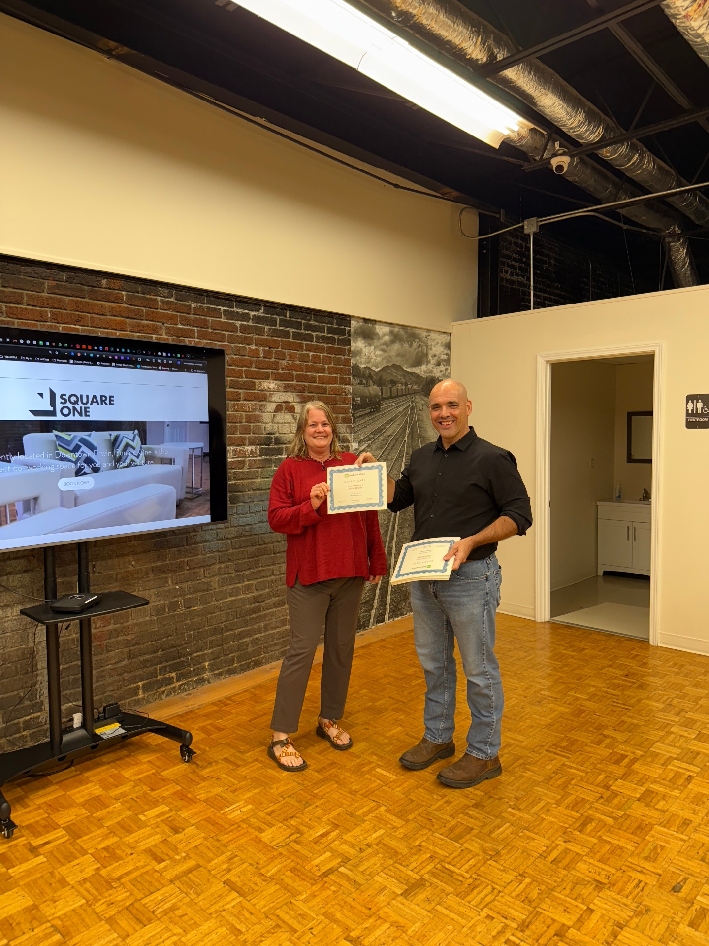 Graduate receiving certificate